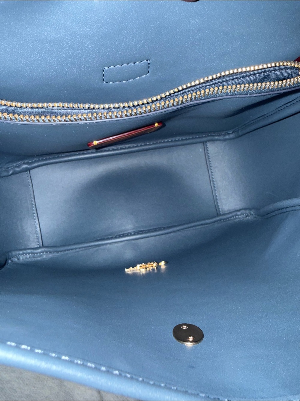 ❌sold❌Coach Hadley Signature Denim Convertible Crossbody Bag Blue Gold 2025 - Picture 8 of 12